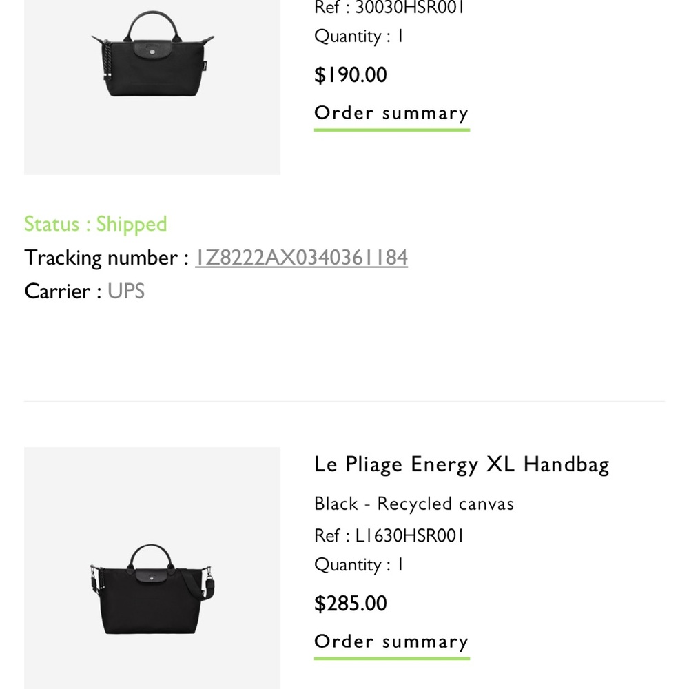 Longchamp Le Pliage Energy line satchel in xl and energy pouch - Picture 8 of 9